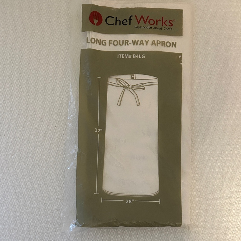 Chef Works White Long Four-Way Apron